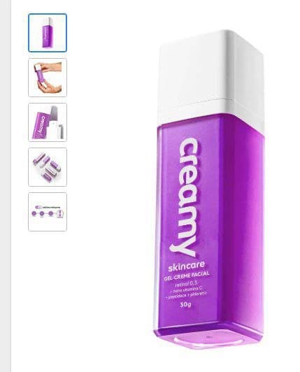 Creamy Skincare Gel-Creme Retinol 30g | Melhora Rugas Profundas, Uniformiza a Textura e o Tom da Pele, Normaliza a Espessura da Pele | Uso Noturno, Todos os Tipos de Pele